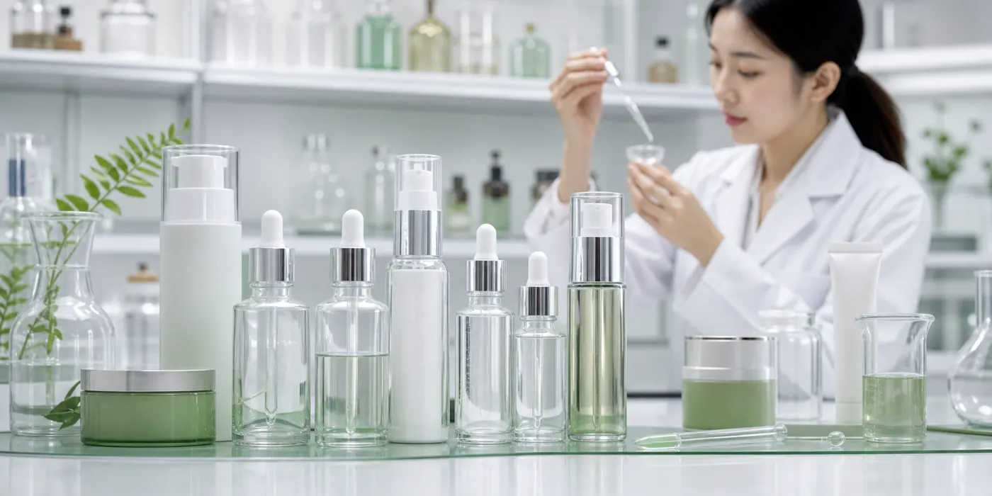 Private label face serum packaging and lab sample development