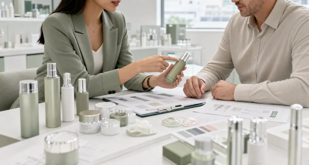 Bio Cosmorigin cosmetics OEM ODM consultation with overseas beauty buyer