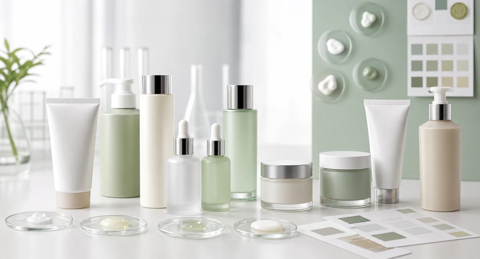 Private label skincare and body care product development samples