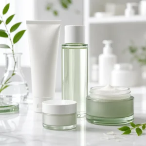 Private label skincare product samples for formula and packaging review