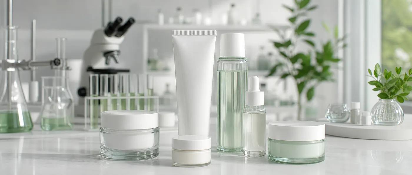 Private label skincare OEM products including serum cream cleanser toner and sunscreen